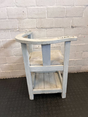 Rustic Shabby Chic Wooden Accent Chair with Shelf