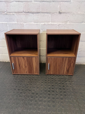 Versatile Wood-Grain Storage Cabinet with Door