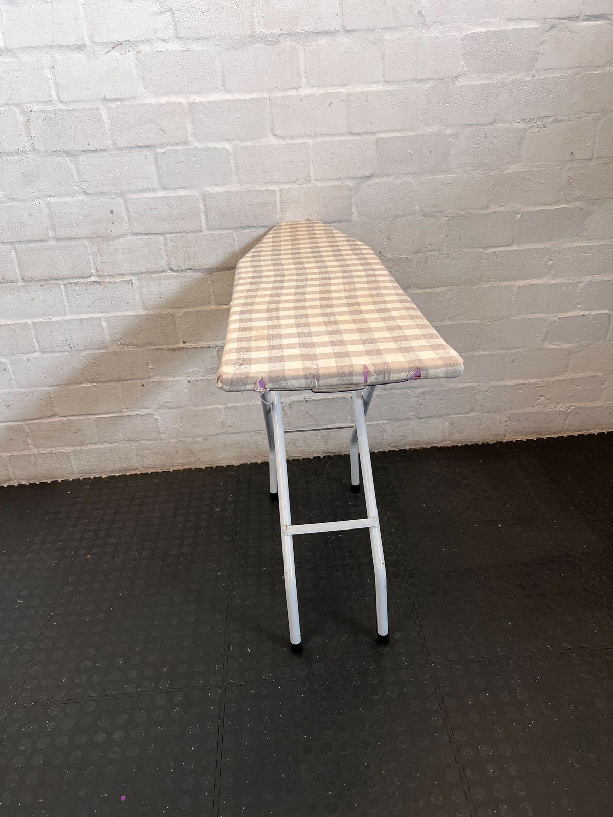 Foldable Gingham Ironing Board - Classic & Compact Laundry Essential