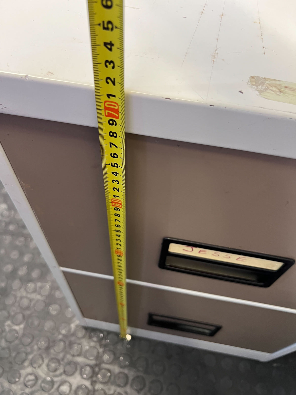 Compact Beige Metal Filing Cabinet with 2 Drawers – Minor Signs of Use - REDUCED