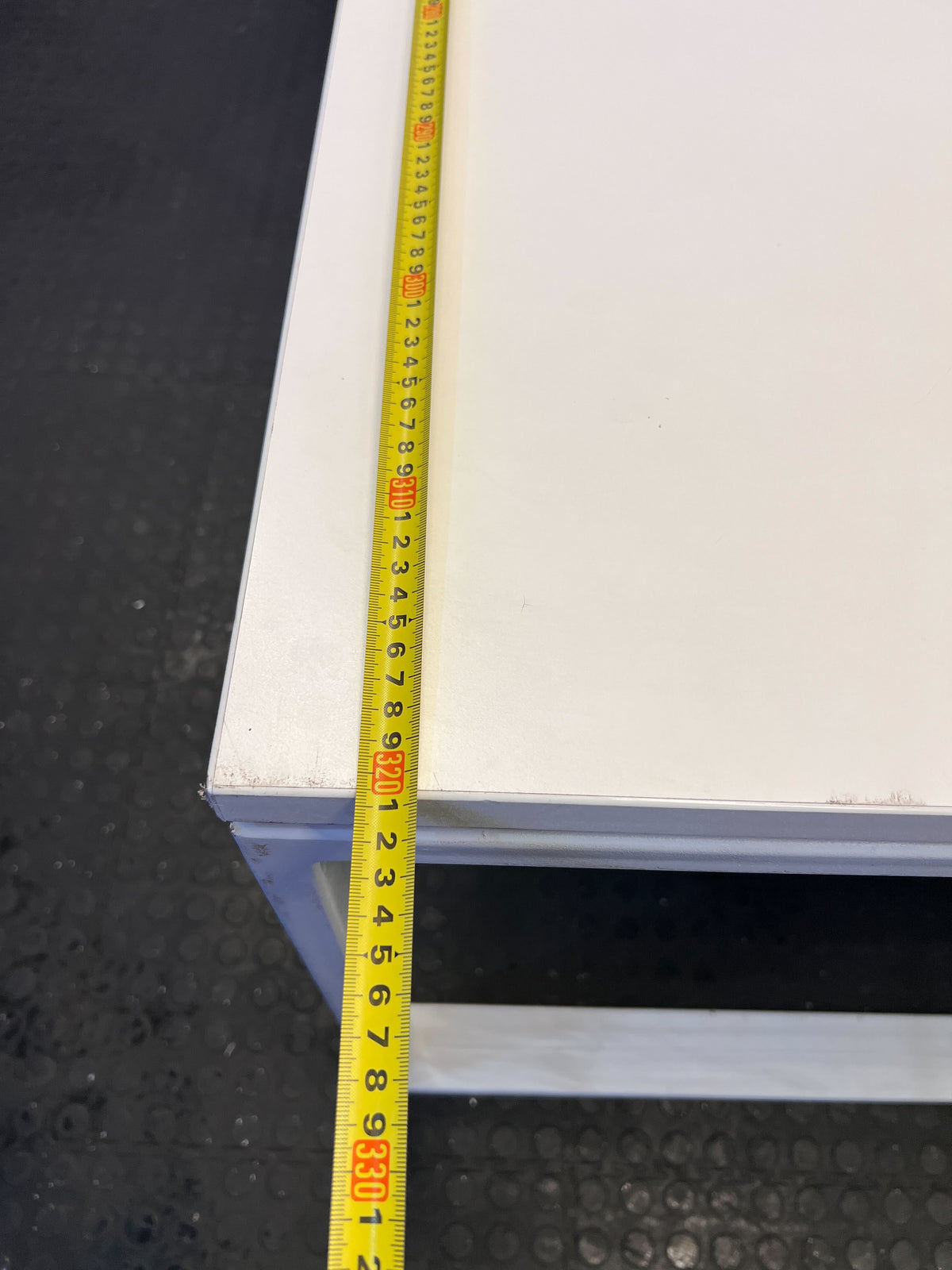 Modern White Office Desk with Partition – Minor Surface Scratches