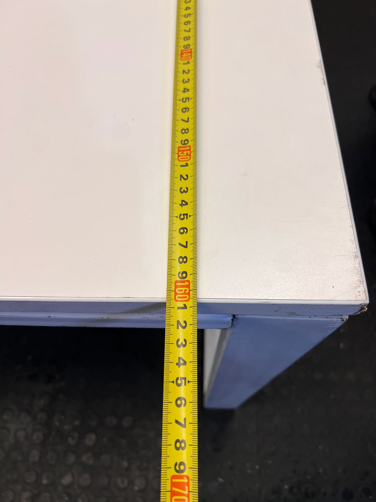 Modern White Office Desk with Partition – Minor Surface Scratches