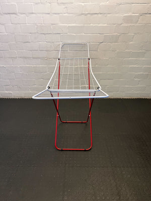 Compact Red & White Folding Drying Rack – Gently Used
