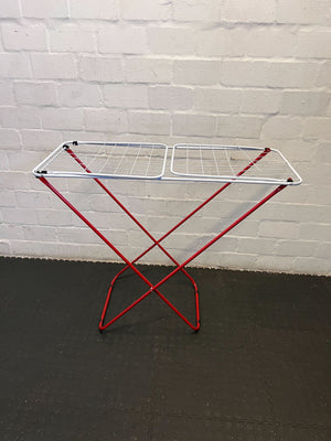 Compact Red & White Folding Drying Rack – Gently Used