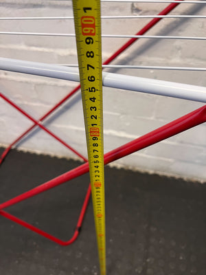 Compact Red & White Folding Drying Rack – Gently Used