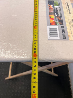 Compact Folding Ironing Board – Wood Frame, Cream Surface, Minimal Wear