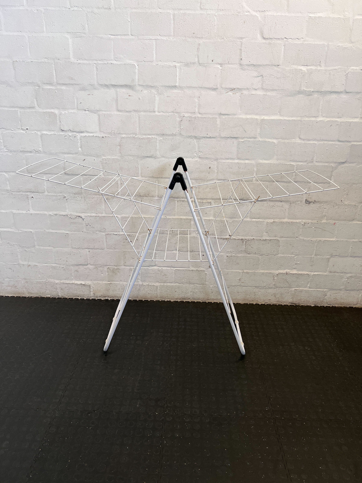 Space-Saving White Collapsible Laundry Drying Rack