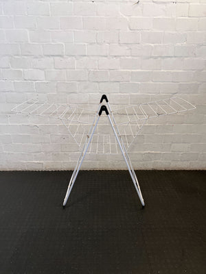 Space-Saving White Collapsible Laundry Drying Rack