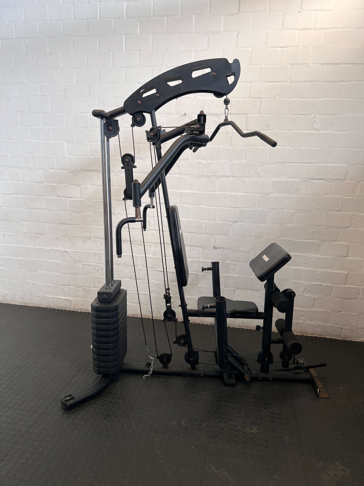 Versatile Home Gym Multi-Station with Weight Stack - Rusted