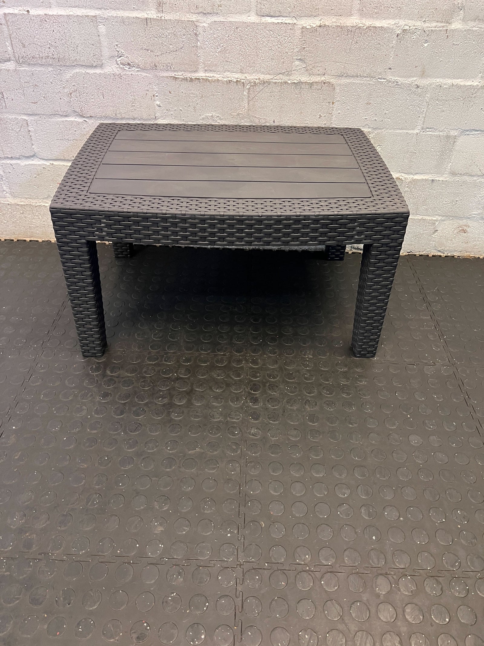 Stylish Black Outdoor Coffee Table – Durable Wicker Design - REDUCED - PRICE DROP