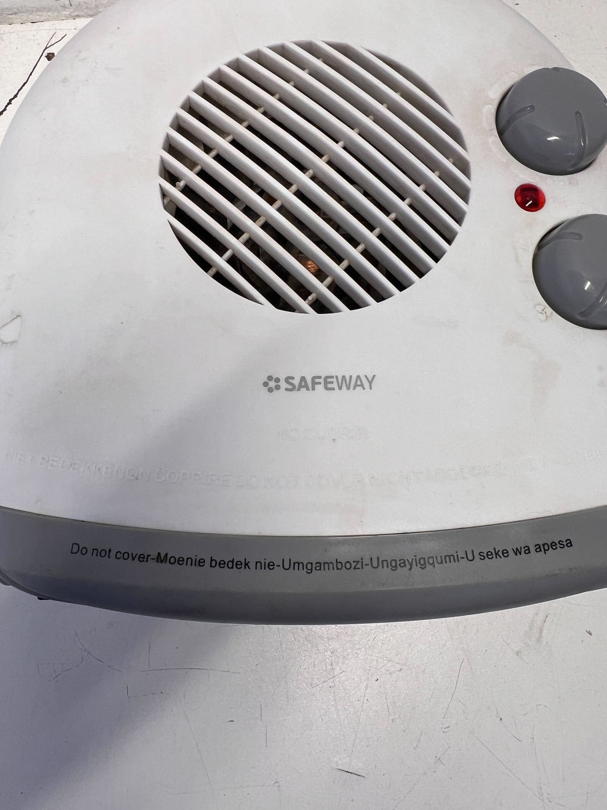 Compact Safeway White Electric Heater with Minor Scratches