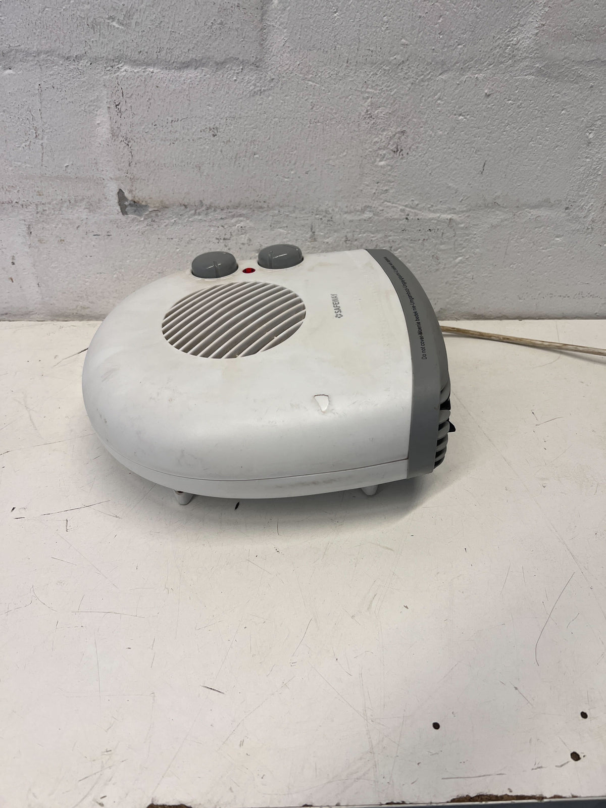 Compact Safeway White Electric Heater with Minor Scratches