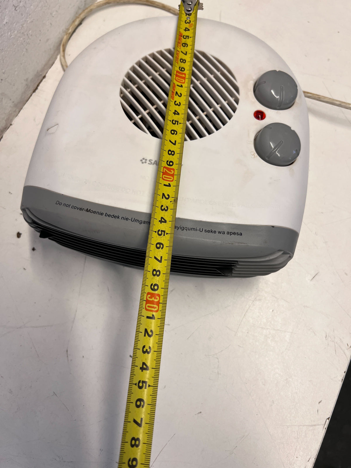 Compact Safeway White Electric Heater with Minor Scratches