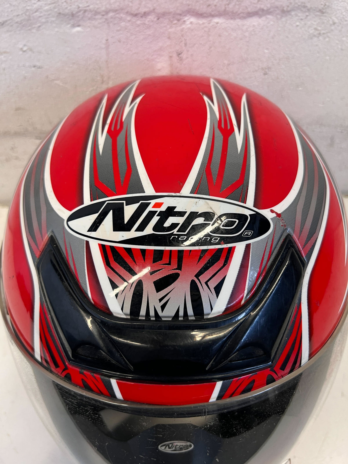Nitro Racing Motorcycle Helmet - Red & Black Full-Face