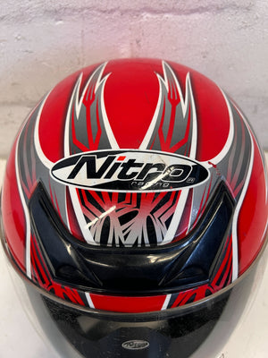 Nitro Racing Motorcycle Helmet - Red & Black Full-Face