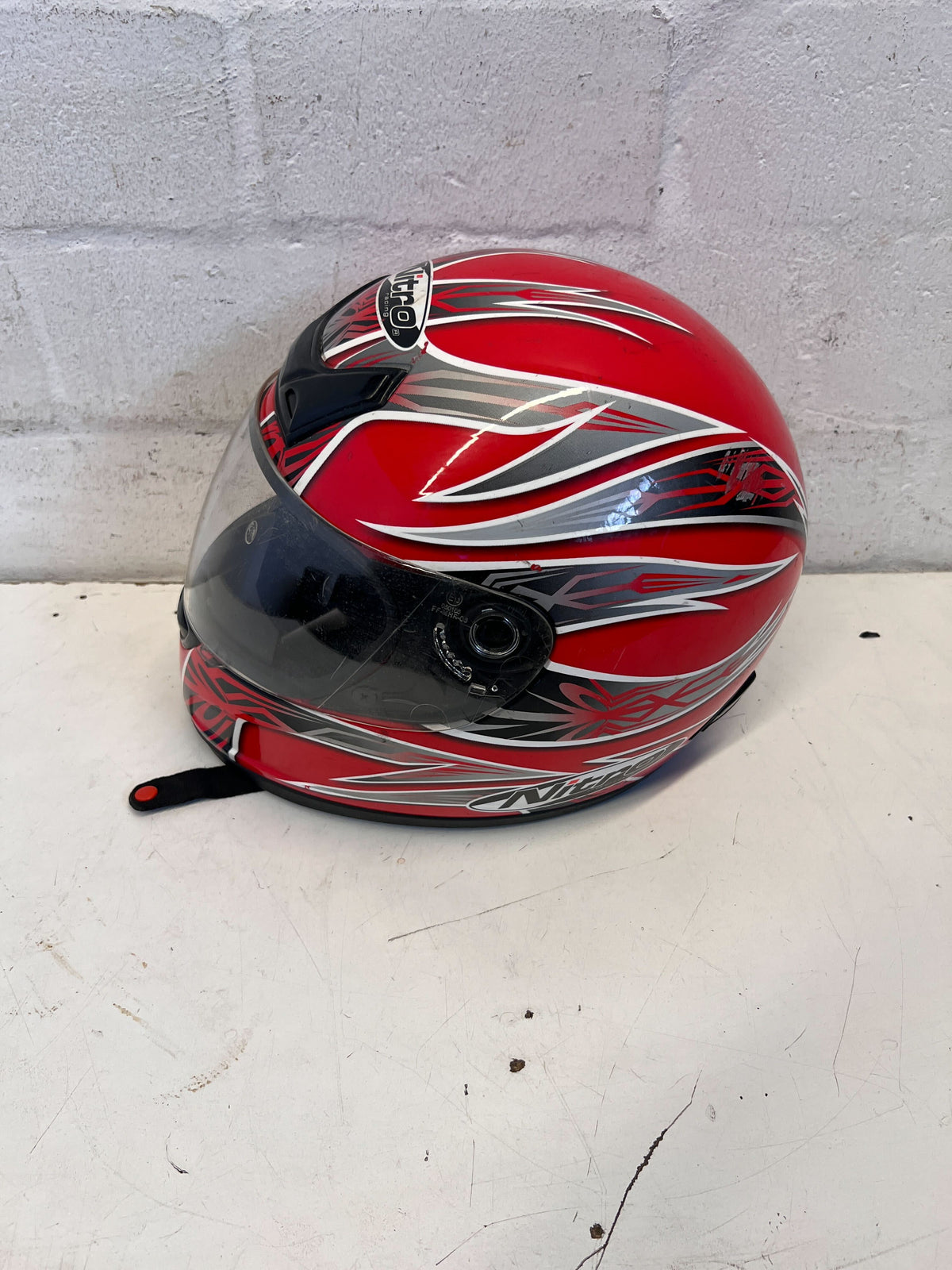 Nitro Racing Motorcycle Helmet - Red & Black Full-Face
