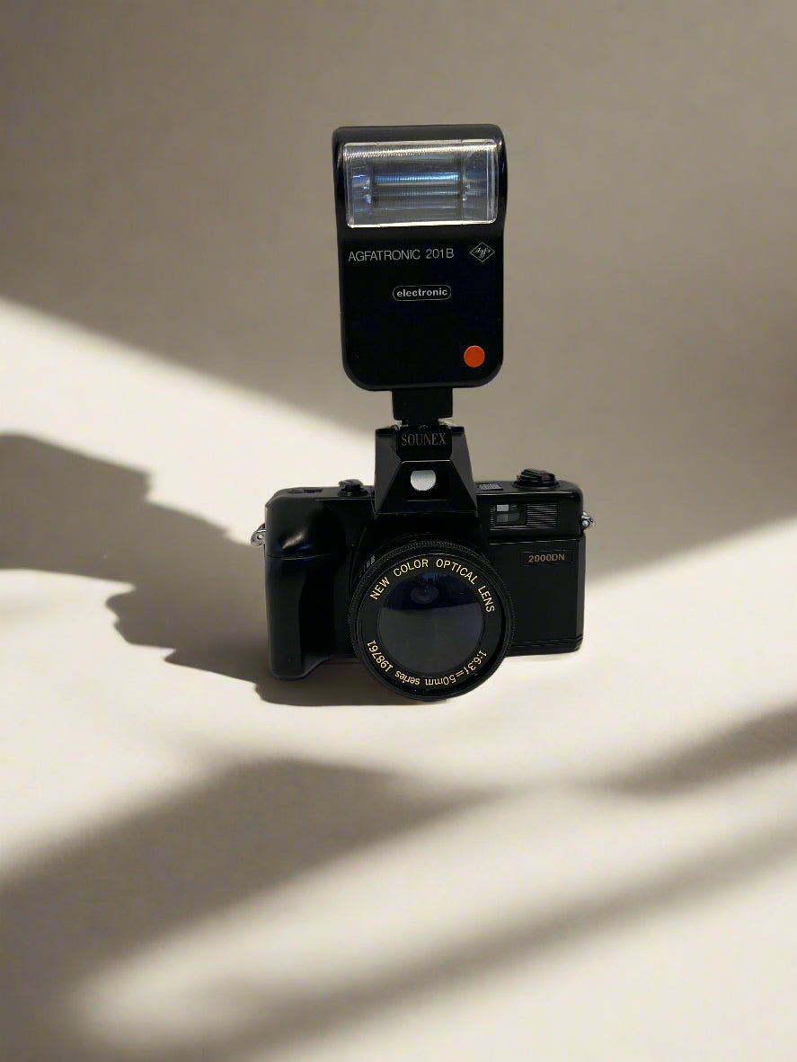 Vintage Sounex 2000DN Film Camera with Agfatronic Flash - Not in Working Condition