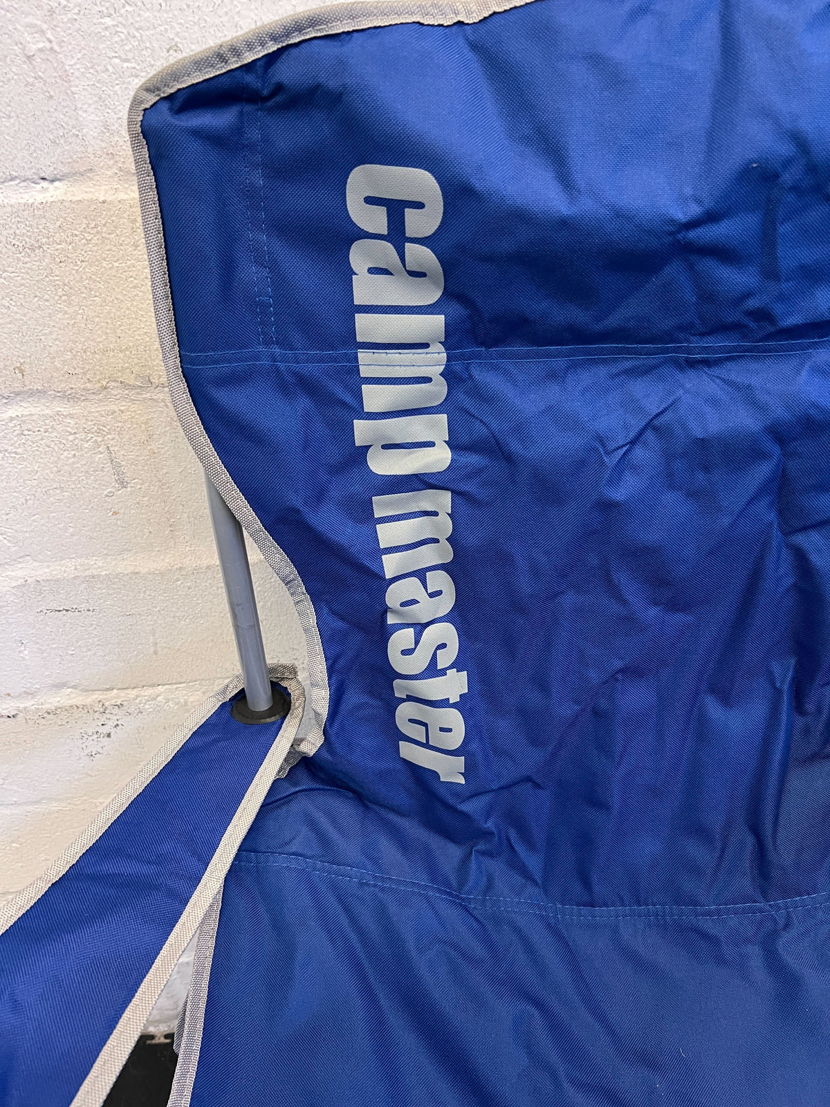 Comfortable Campmaster Folding Chair - Blue with Minor Wear