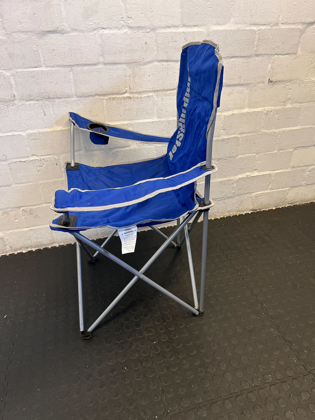 Comfortable Campmaster Folding Chair - Blue with Minor Wear