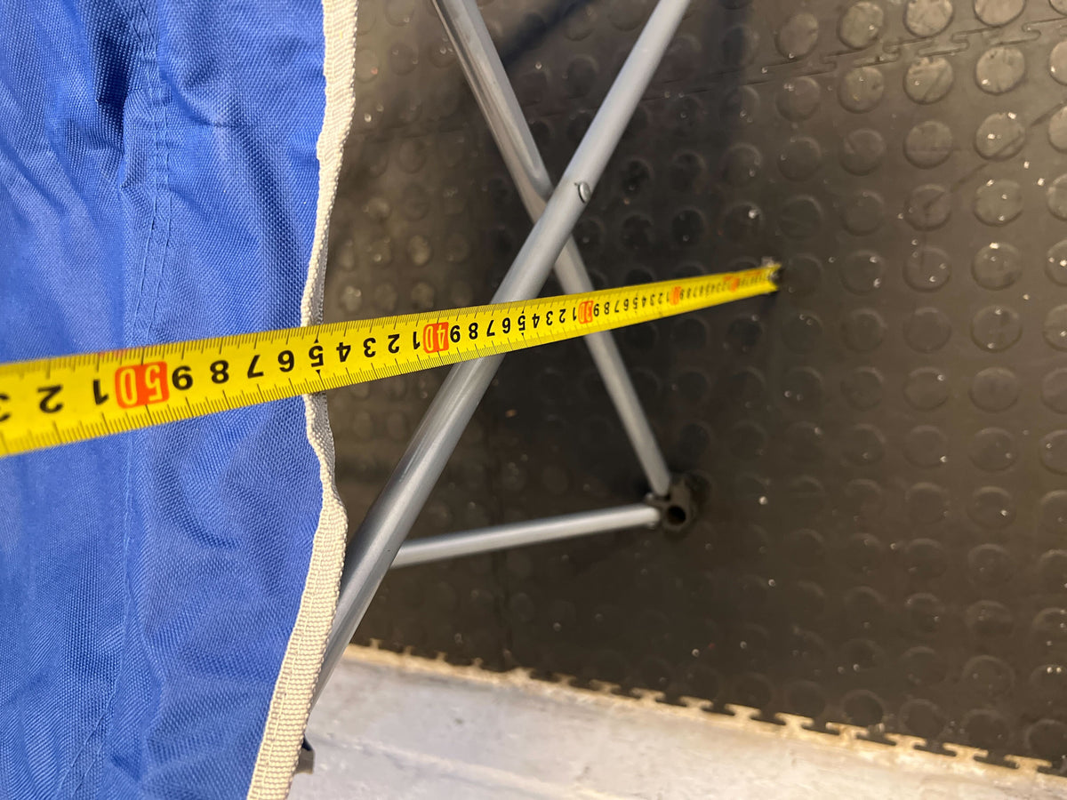 Comfortable Campmaster Folding Chair - Blue with Minor Wear