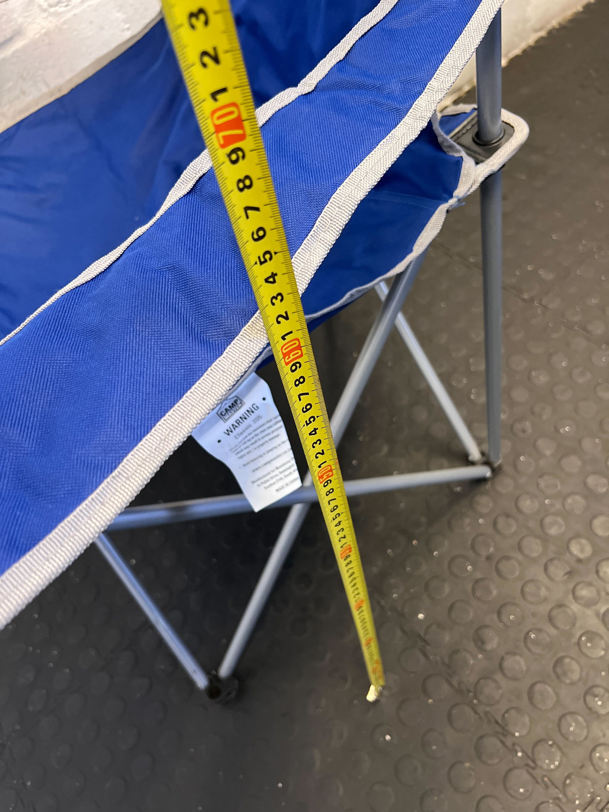 Comfortable Campmaster Folding Chair - Blue with Minor Wear