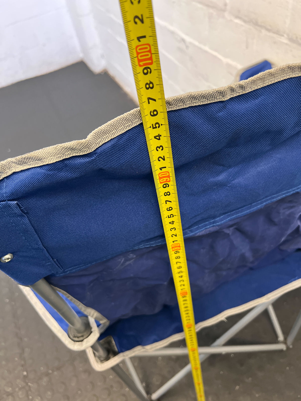 Comfortable Campmaster Folding Chair - Blue with Minor Wear