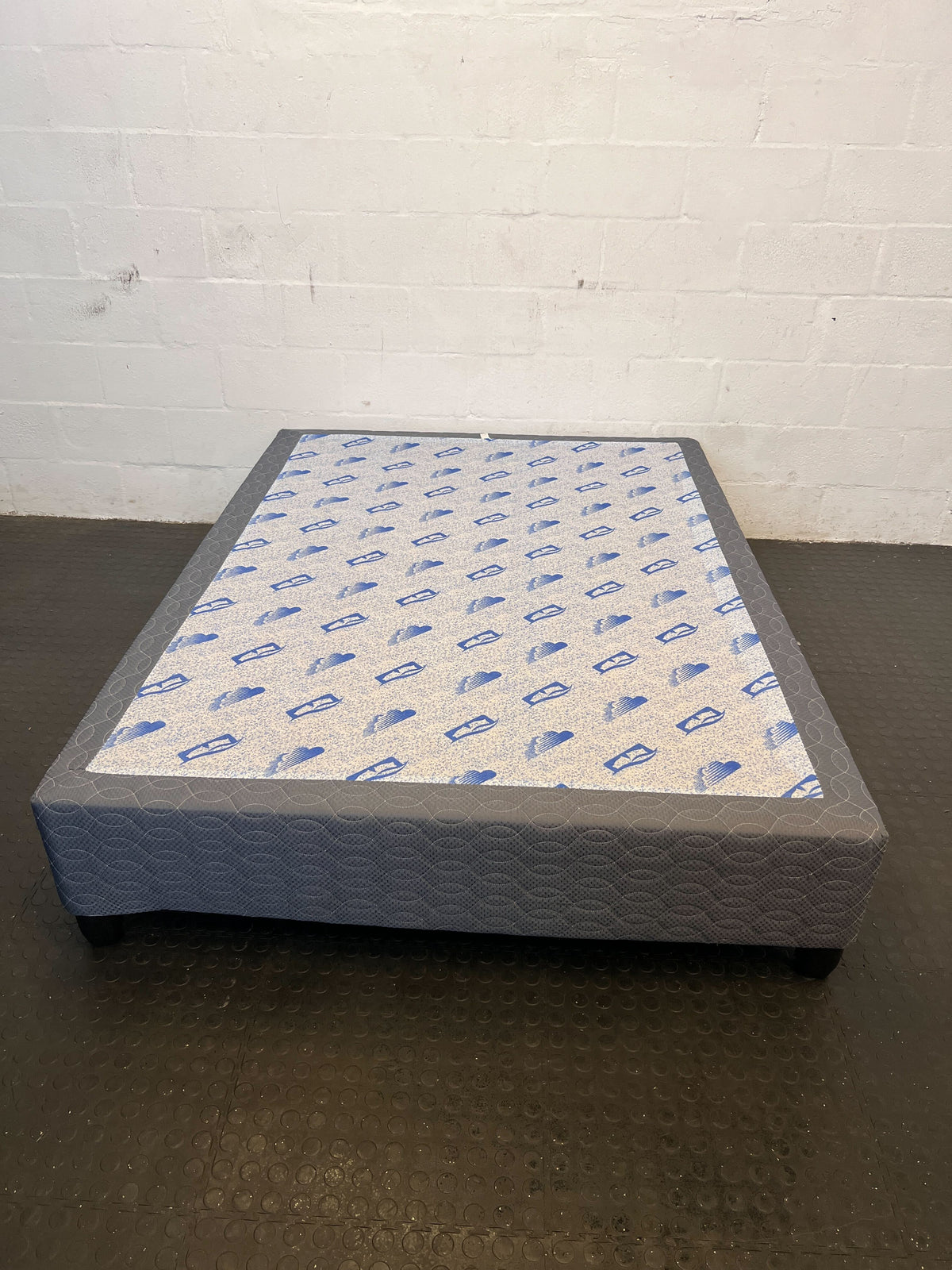 Comfortable Gray Fabric Double Bed Frame - Minor Wear