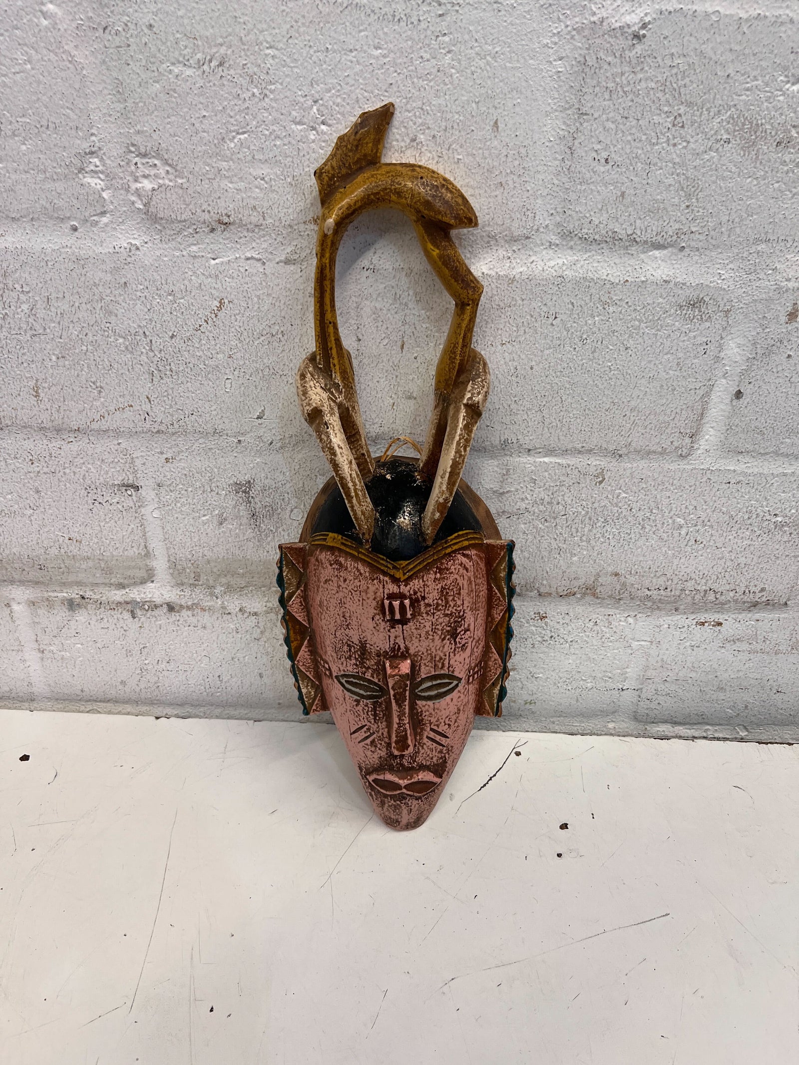 Handcrafted African Mask Décor - Unique Vintage Wooden Art Piece