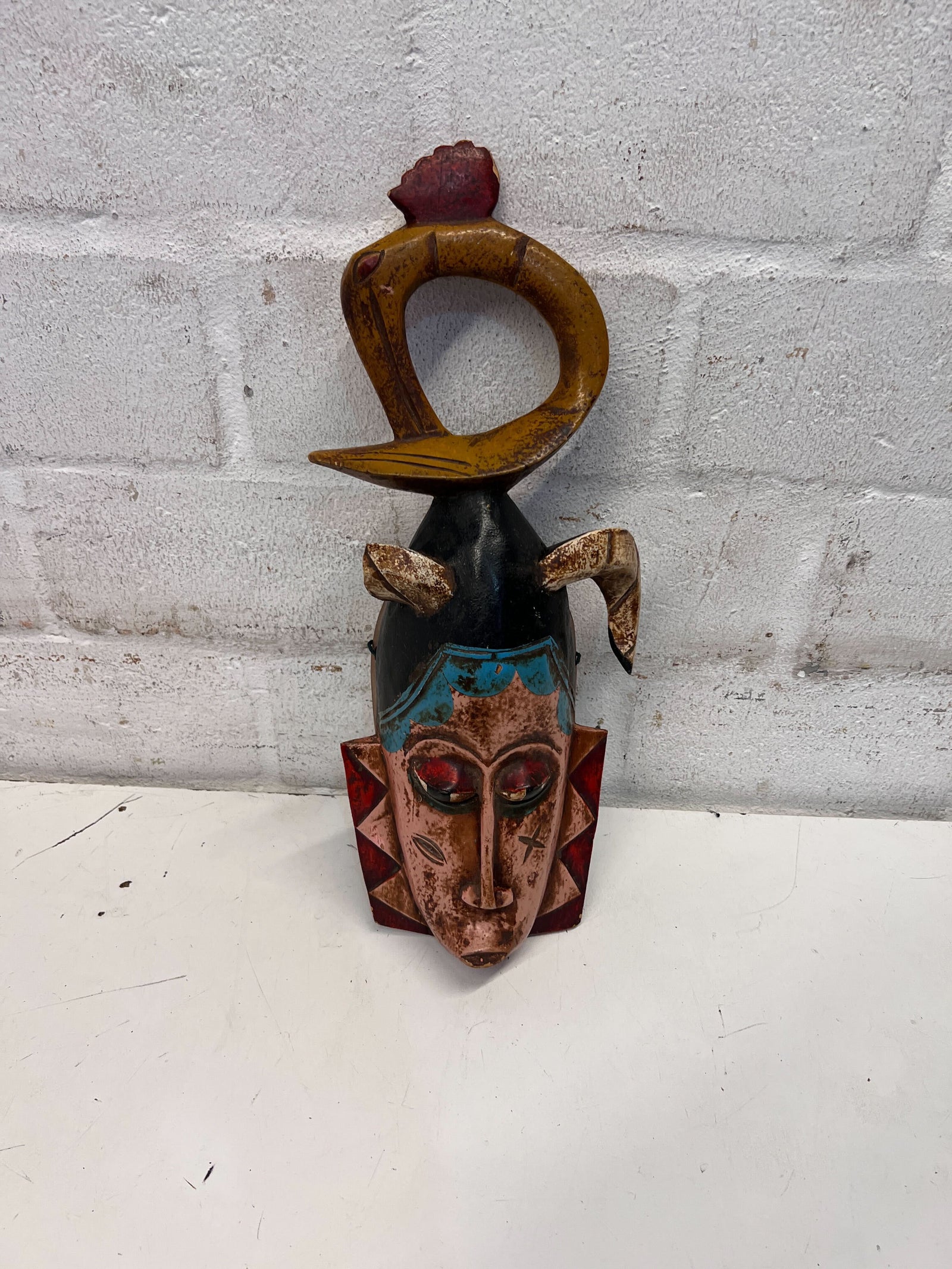 Vintage African Decorative Mask - Intricate Design, Handcrafted, Unique Art Piece