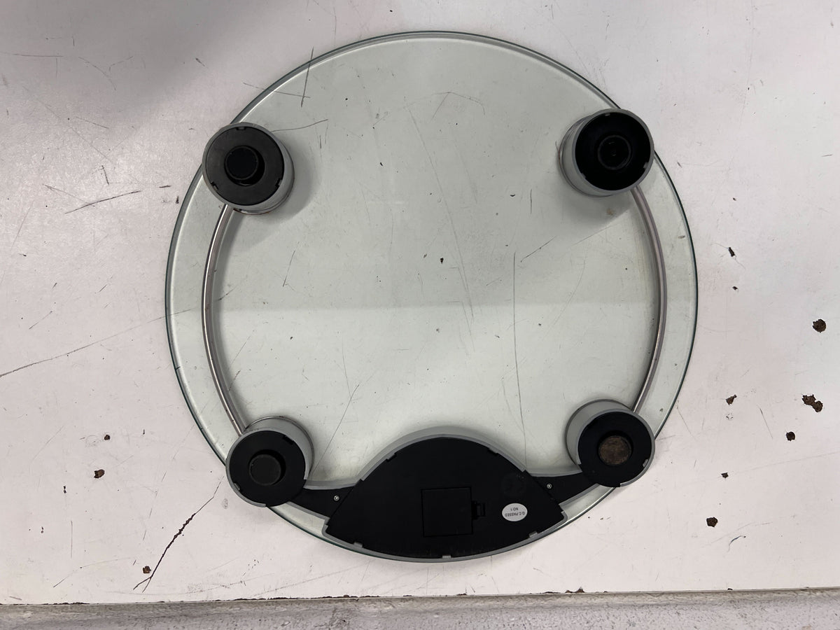 Stylish Digital Glass Bathroom Scale with Stainless Steel Accents