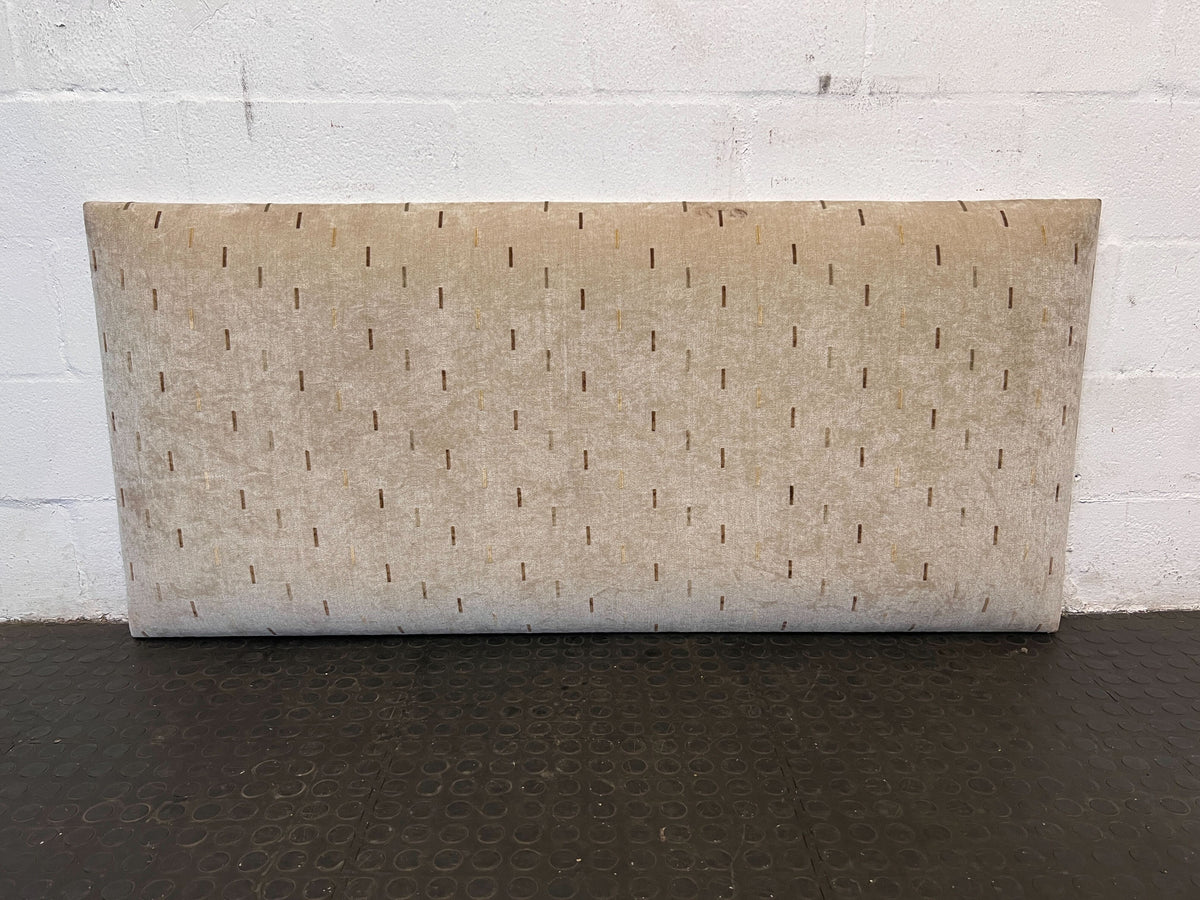 Elegant Cream Velvet Headboard with Subtle Pattern – Minor Wear