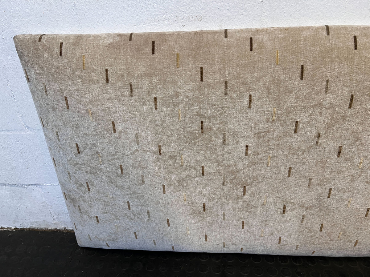 Elegant Cream Velvet Headboard with Subtle Pattern – Minor Wear