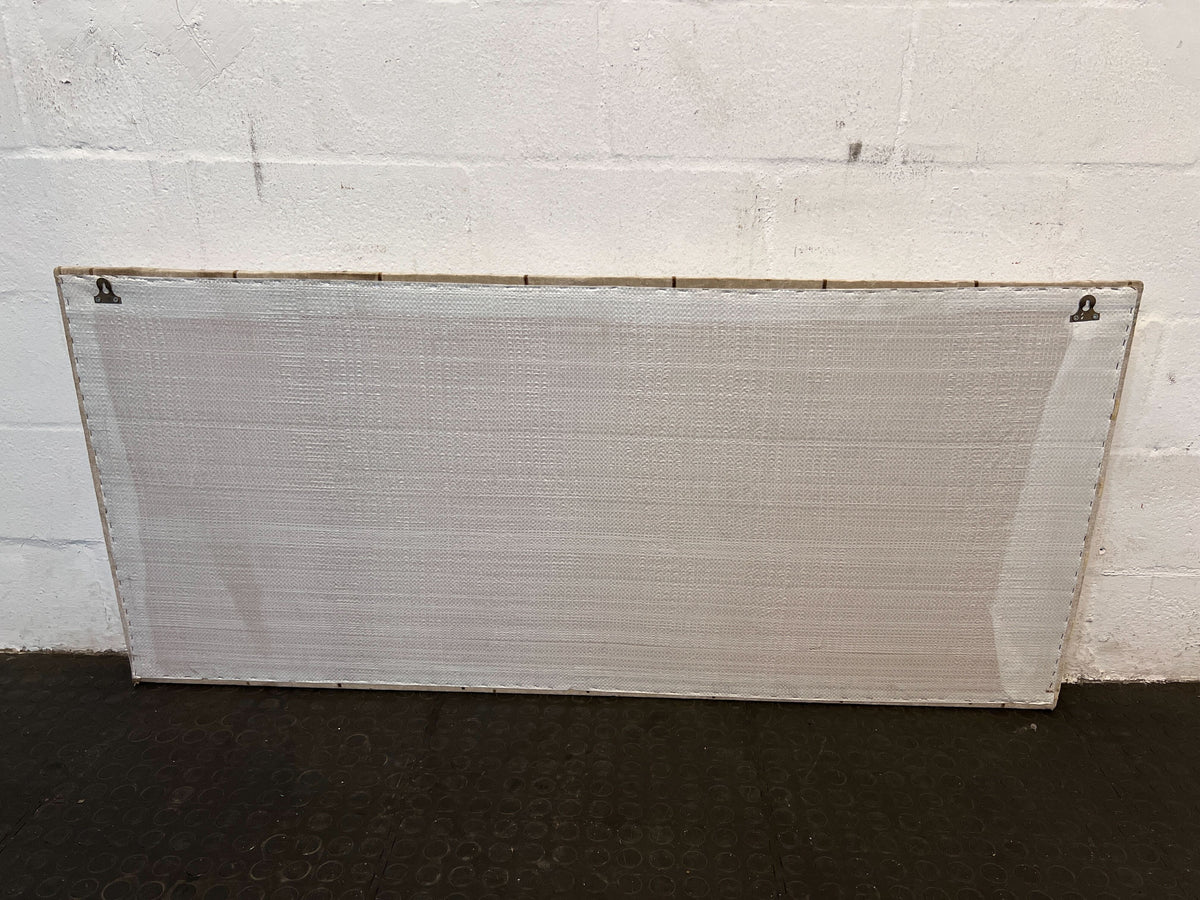 Elegant Cream Velvet Headboard with Subtle Pattern – Minor Wear