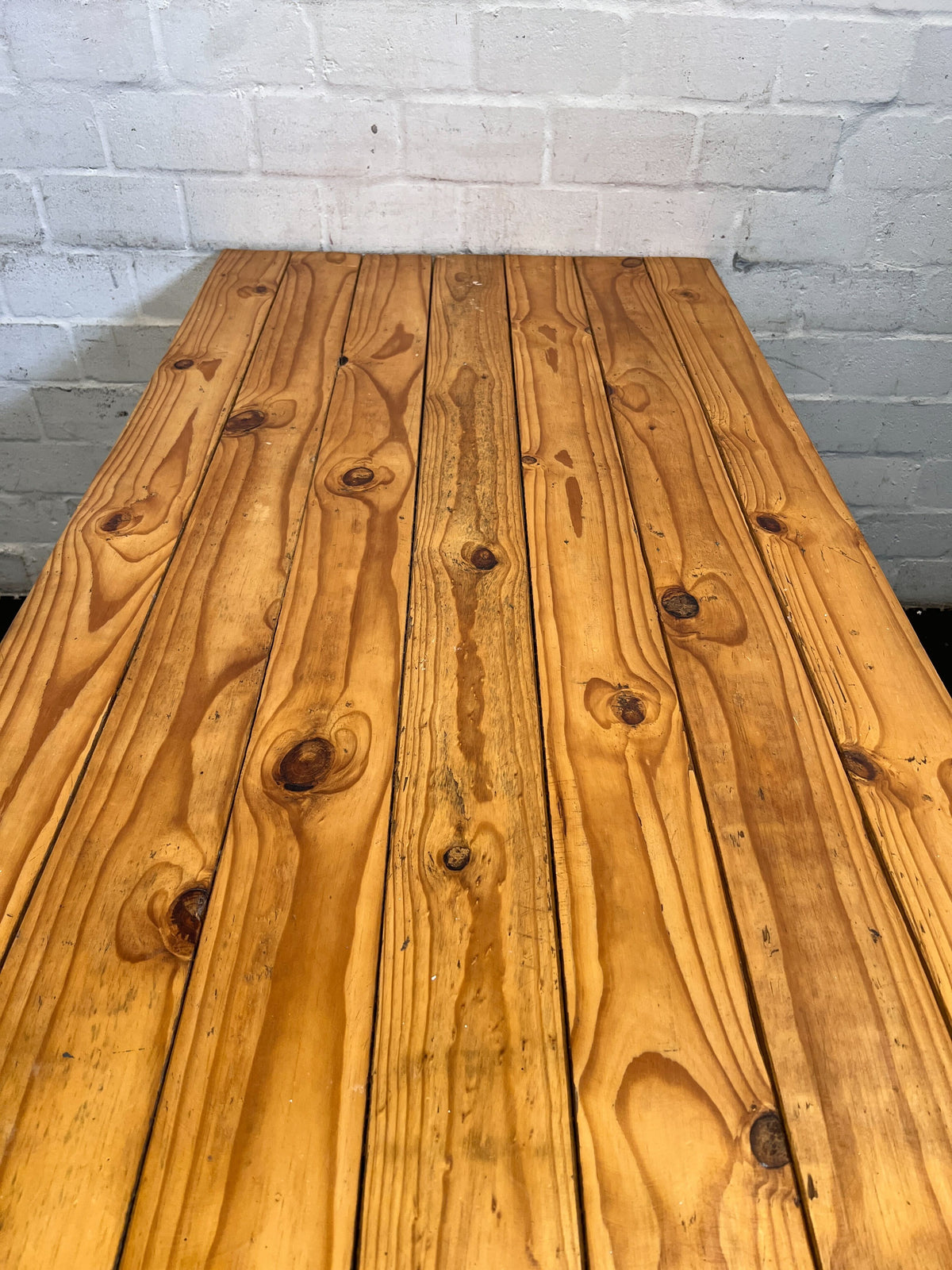 Versatile Rustic Wood Top Table with Painted Base