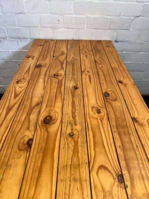 Versatile Rustic Wood Top Table with Painted Base