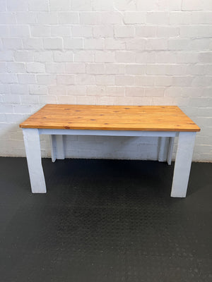 Versatile Rustic Wood Top Table with Painted Base