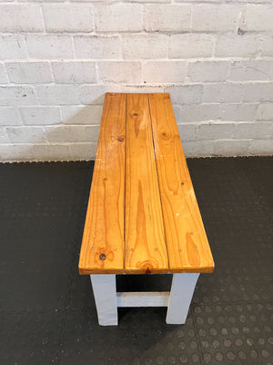 Rustic Two-Tone Wooden Bench - Versatile Seating