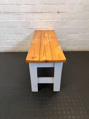 Rustic Two-Tone Wooden Bench - Versatile Seating