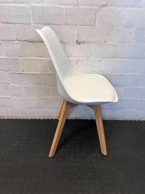 Modern White & Wood Padded Dining Chair ✨