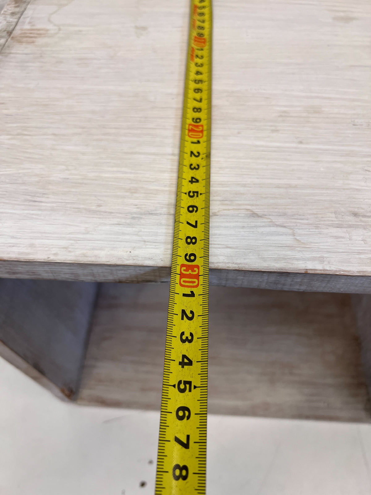 Rustic White Wash Wooden Storage Cube