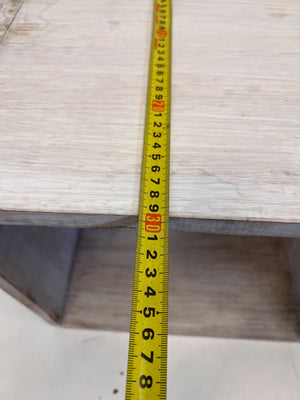 Rustic White Wash Wooden Storage Cube