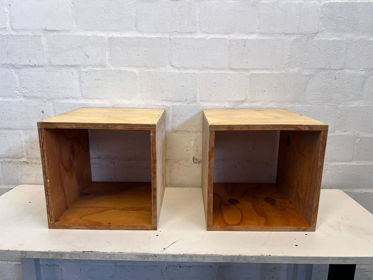 Versatile Wooden Storage Cube | Rustic Plywood Shelf