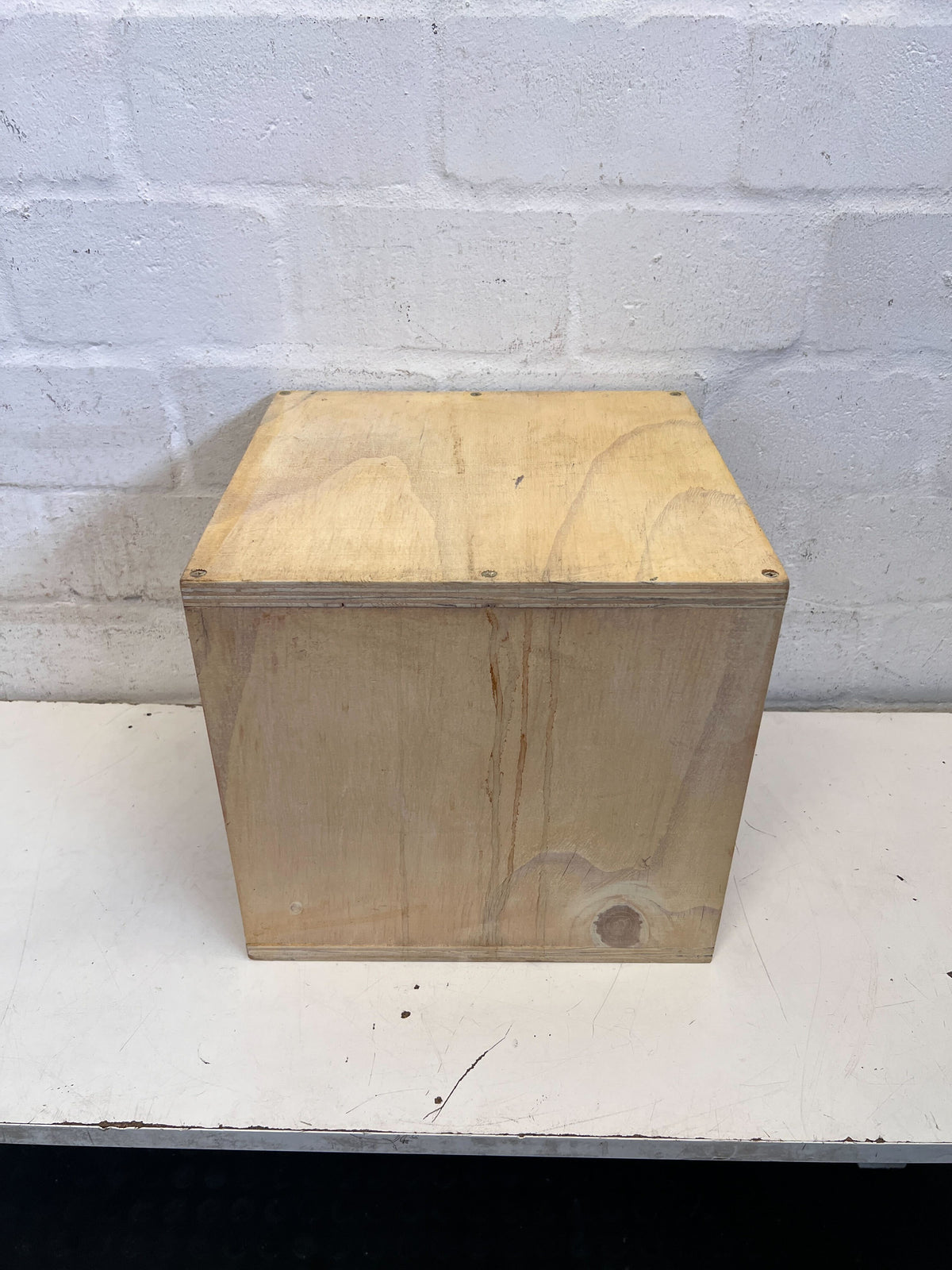 Versatile Wooden Storage Cube | Rustic Plywood Shelf