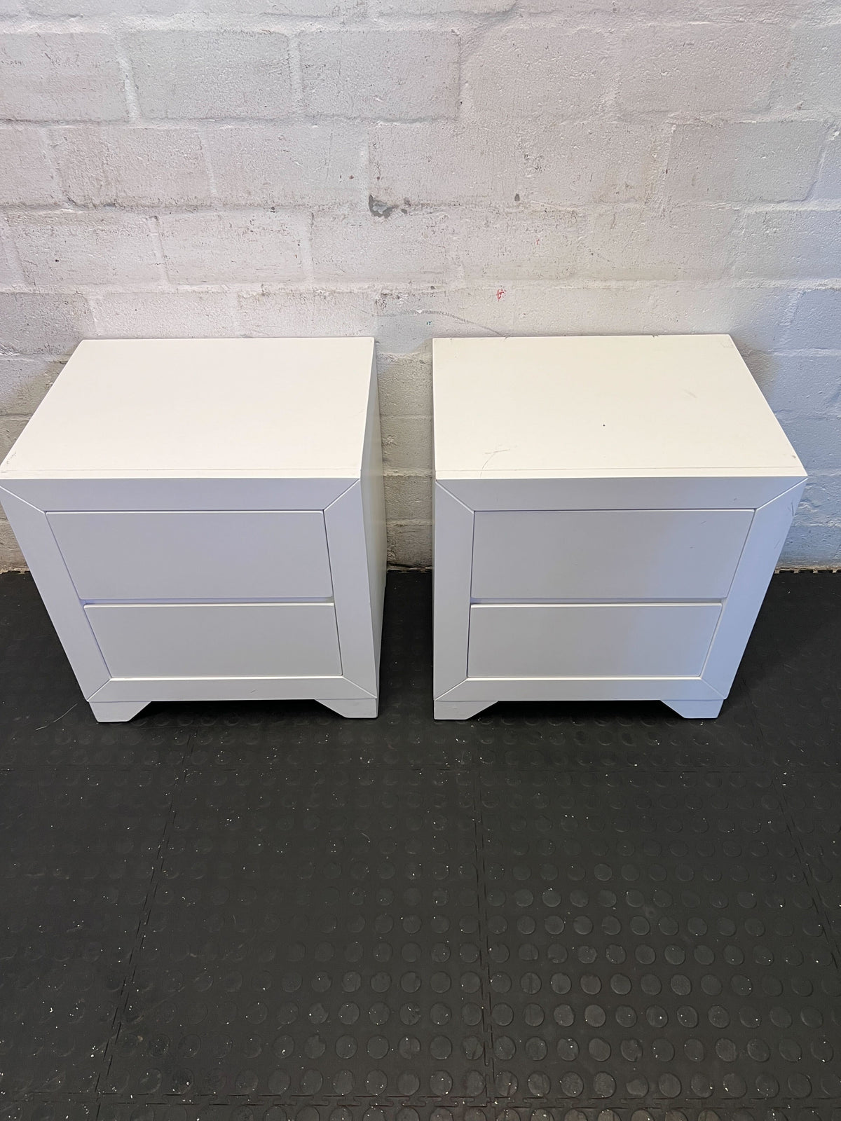 Sleek White 2-Drawer Bedside Table ✨