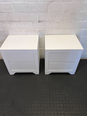 Sleek White 2-Drawer Bedside Table ✨