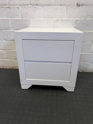 Sleek White 2-Drawer Bedside Table ✨