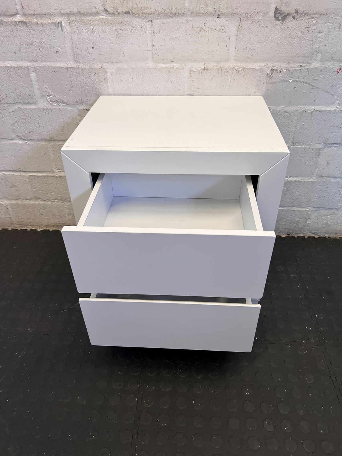Sleek White 2-Drawer Bedside Table ✨