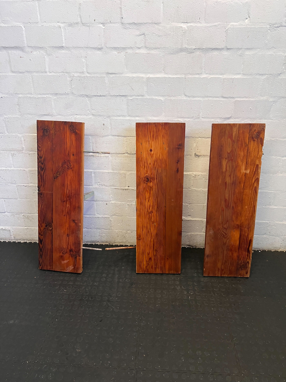 Rustic Pine Wall Shelf with Metal Brackets 1m by 30 cm