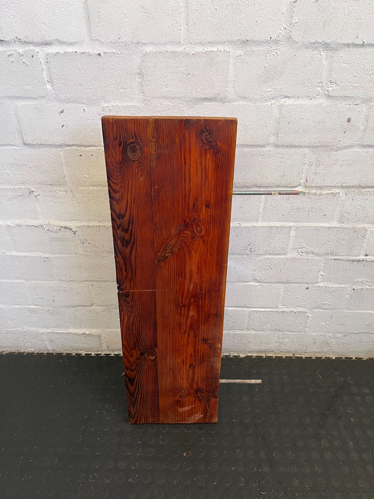 Rustic Pine Wall Shelf with Metal Brackets 1m by 30 cm