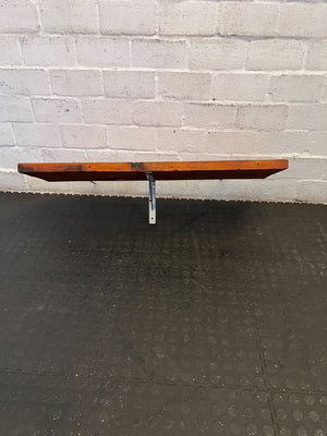 Rustic Pine Wall Shelf with Metal Brackets 1m by 30 cm